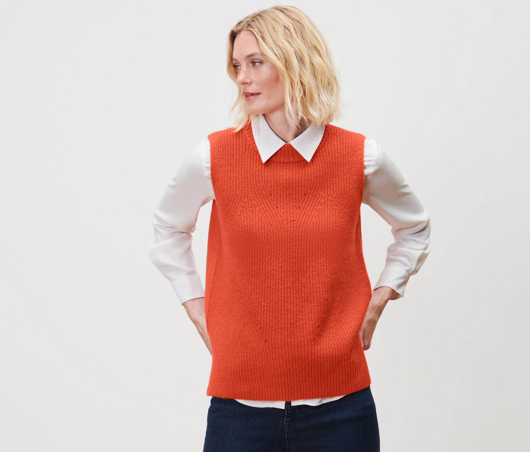 Thumbnail - Tchibo - Strick-Pullunder - Damen - Gr. M - orange