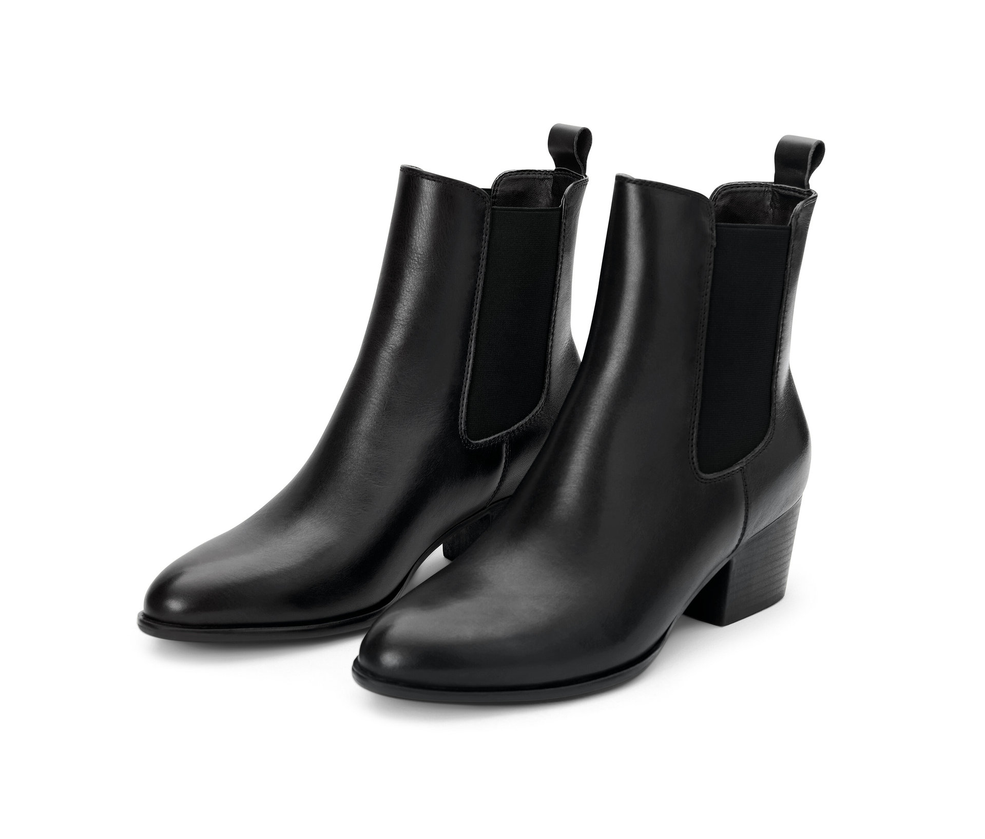 Leder-Stiefelette - Damen - Gr. 42 - schwarz - schwarz