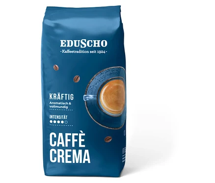Eine Packung Eduscho Caffè Crema Kräftig - 1 kg Ganze Bohne.
