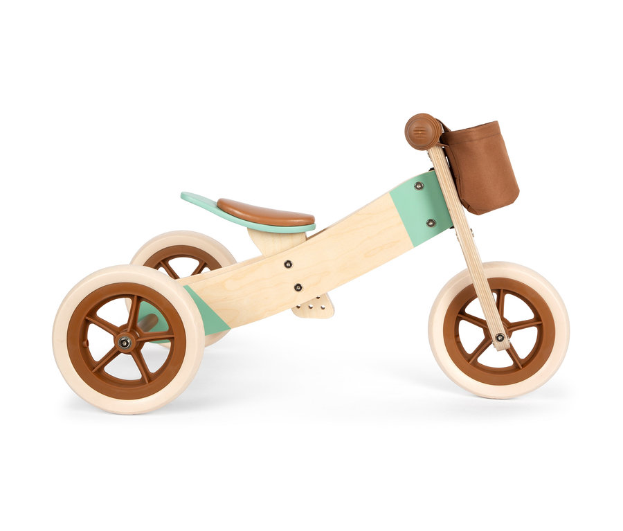 small foot Laufrad und -dreirad-Trike »Maxi« aus Holz mit braunen Details.