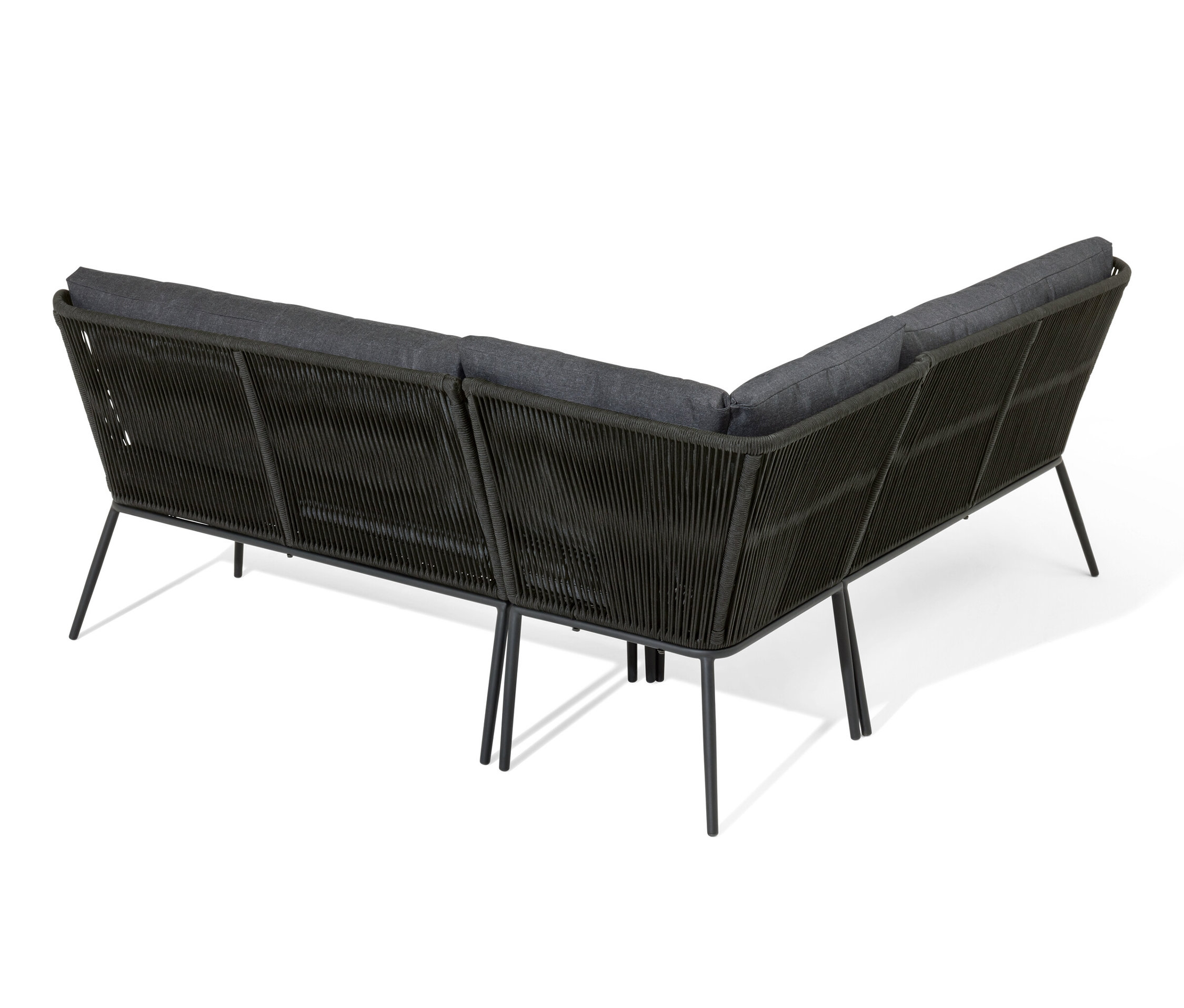 Thumbnail - Tchibo - Lounge-Ecke mit Textilgeflecht - 208x57,5x87cm - anthrazit - Stahl / Polypropylen / Polyester