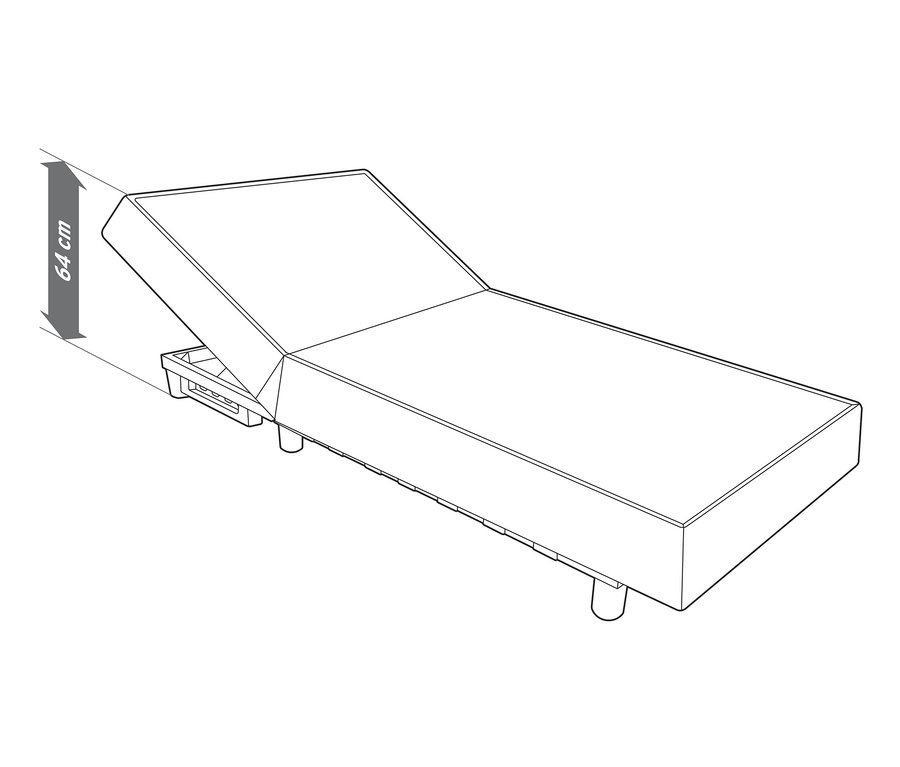 Umriss einer leeren Premium-Einzelliege mit verstellbarem Kopfteil und Sunbrella®-Stoff.