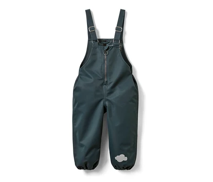 Kleinkind-Regenhose mit Latz und Reißverschluss.
