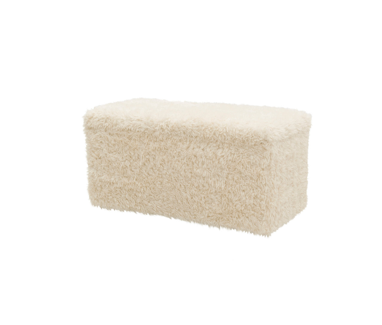 Ein cremefarbener DOMO Hocker mit Staufach.