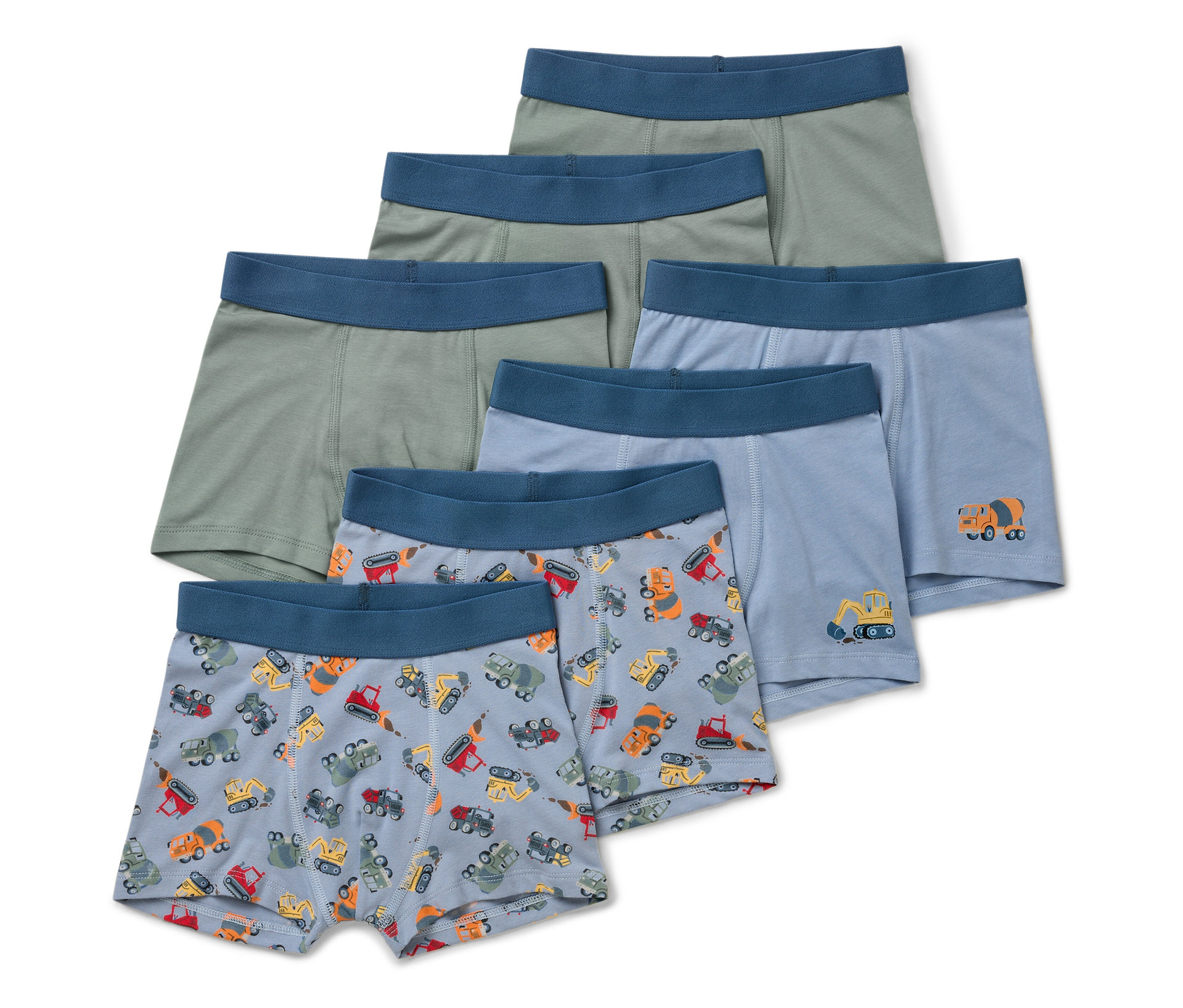 Tchibo - 7 Kinder-Slipboxer - Gr. 134/140 - hellblau/print