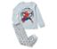Heller Schlafanzug mit Spiderman-Langarm-Oberteil und Hose mit Spiderman-Masken.
