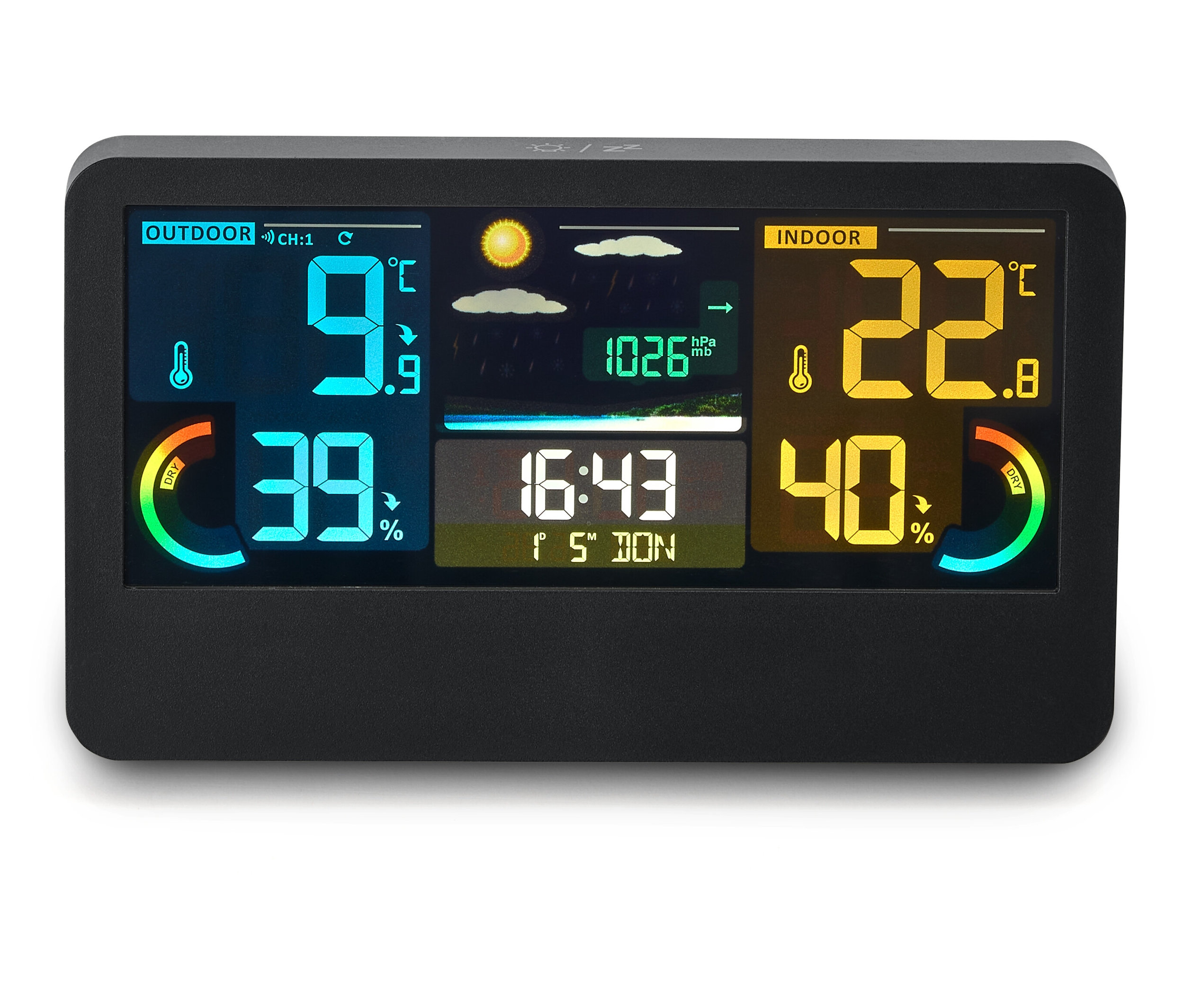 Professionelle Wetterstation - schwarz - schwarz