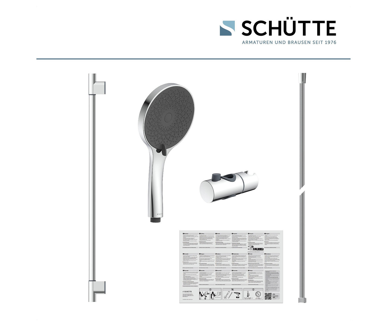 Chromfarbenes Brausestangen-Set »CAPRI« mit Handbrause und Stange.