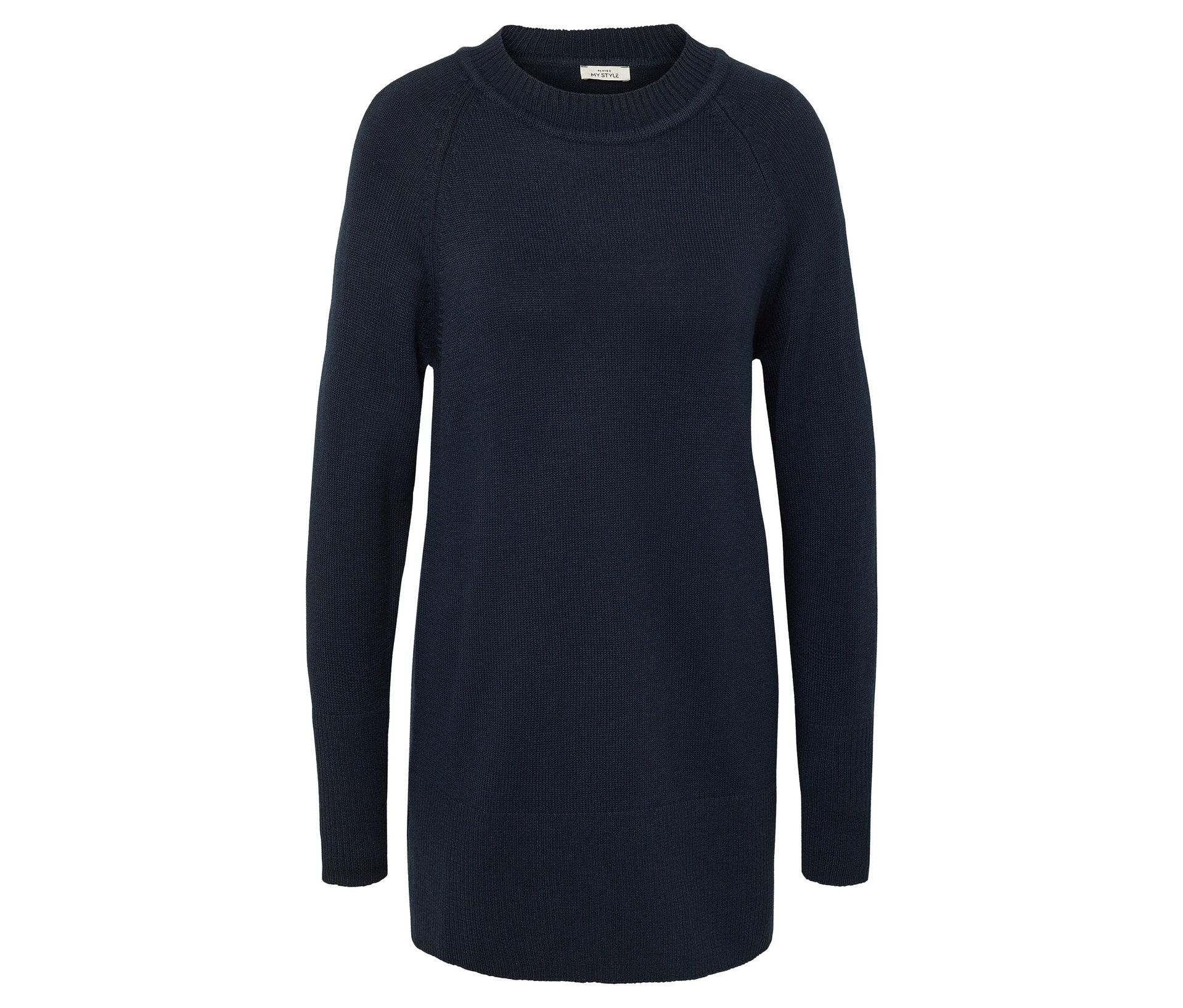 Langer Strickpullover - Damen - Gr. S - dunkelblau - dunkelblau
