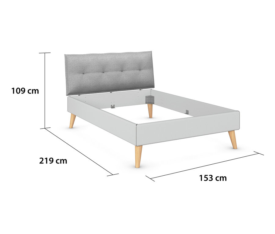Abbildung des rauch Bett »Skandi«, 140 x 200 cm, seidengrau.