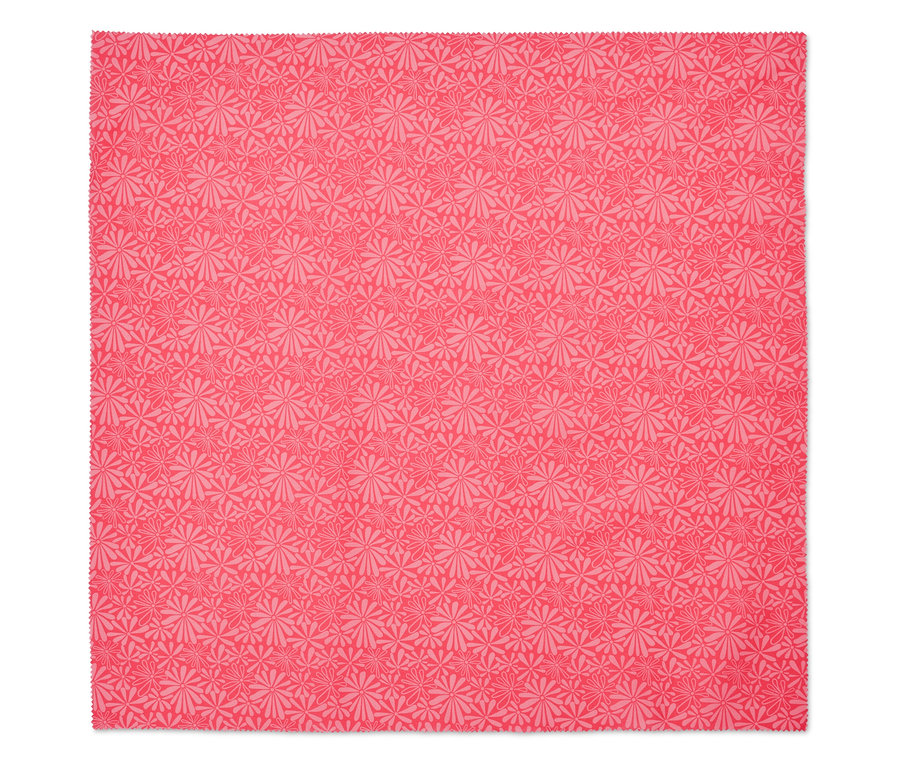 Ein rosa Stoff mit Blumenmuster, Teil eines 5-teiligen Stoff-Sets.