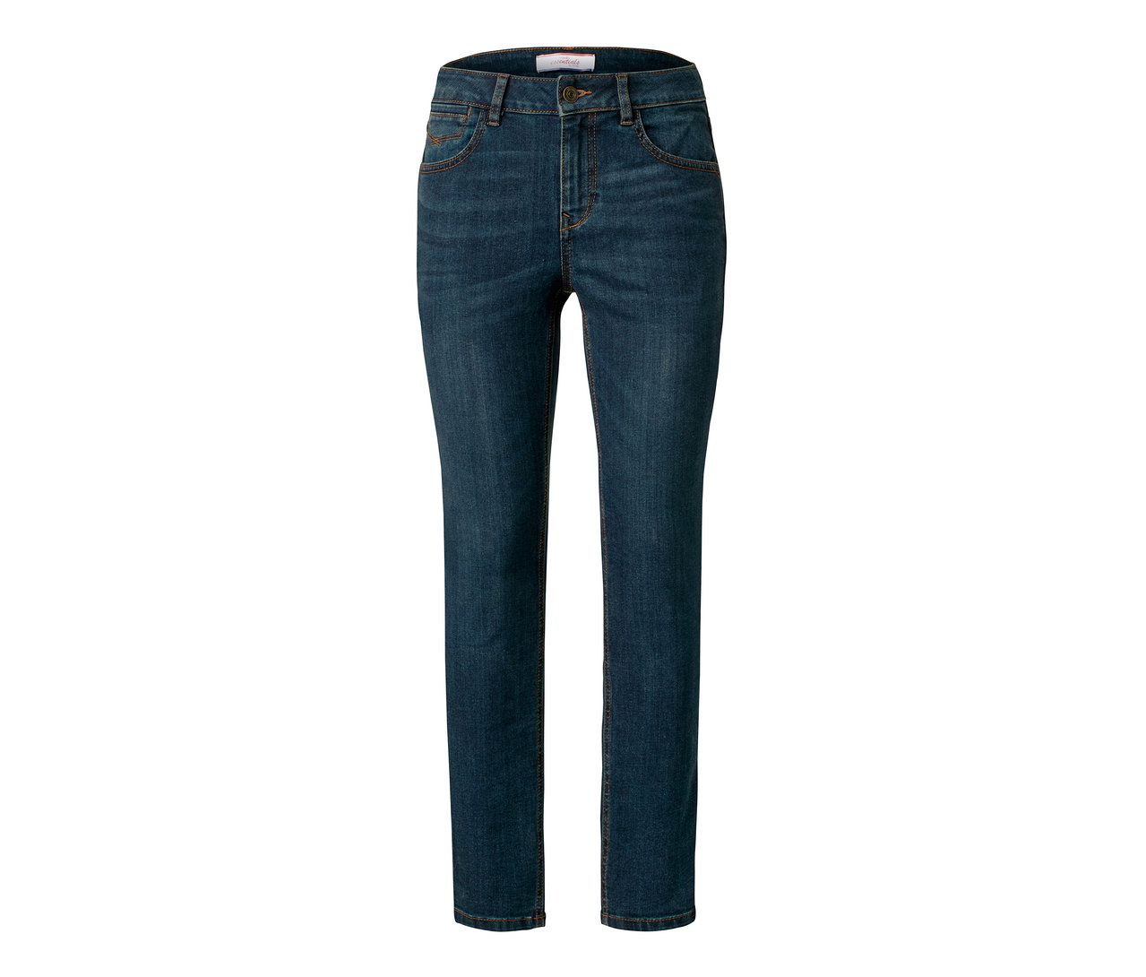 Blaue Slimfit-Jeans.
