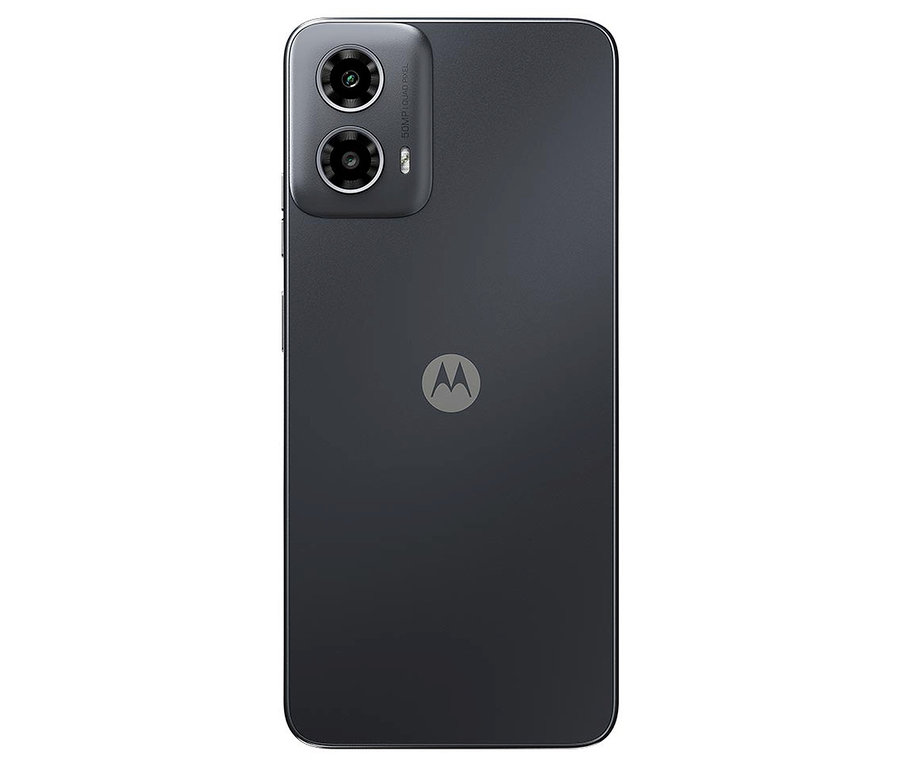 Rückseite eines schwarzen Motorola moto g34 5G 128GB Handys.