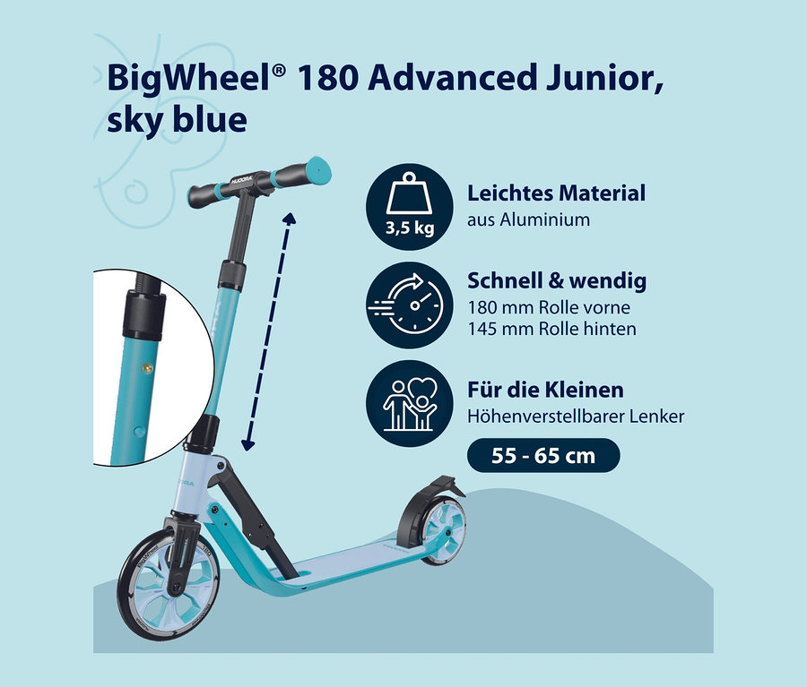Blauer HUDORA Scooter »BigWheel 180 Advanced Junior«.