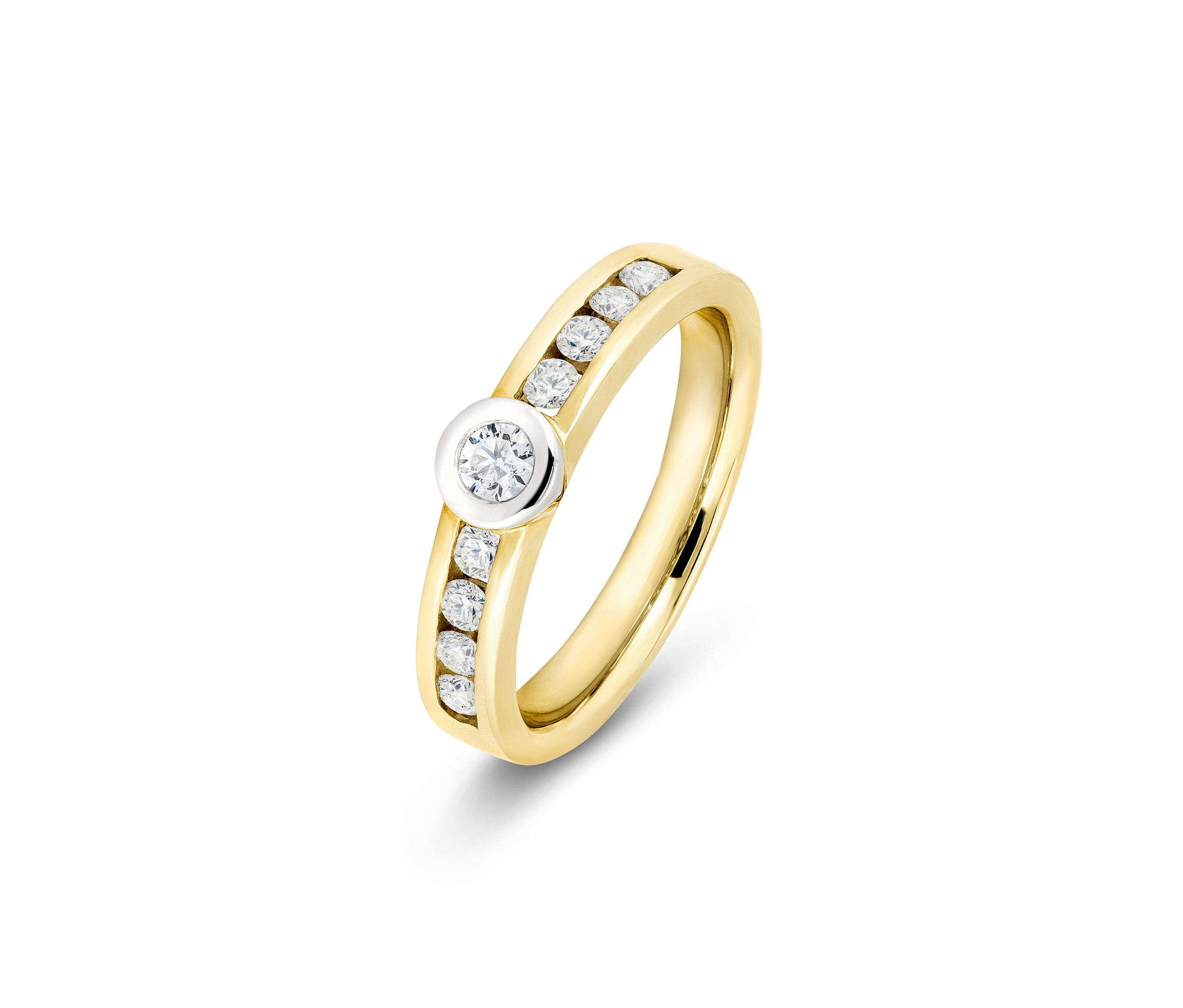 Ring 585 Gold - Gr. 17 - weiß - weiß