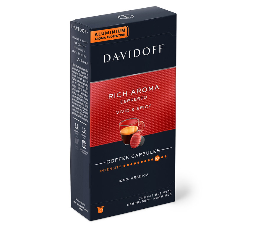 Eine Packung DAVIDOFF CAFÉ Rich Aroma - 10 Kapseln.
