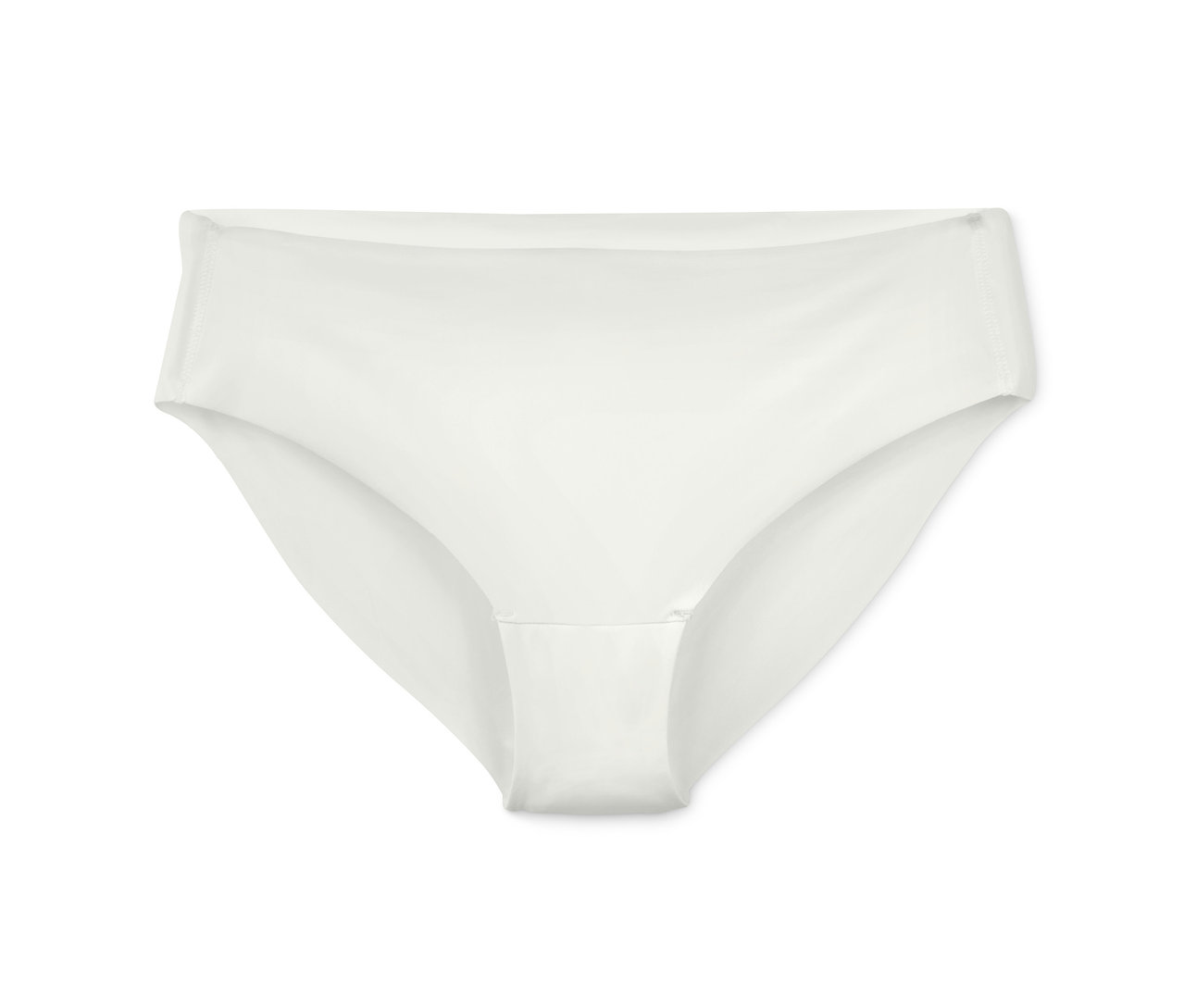 Ein einzelner, weißer Magic-Cut-Slip auf weißem Hintergrund.