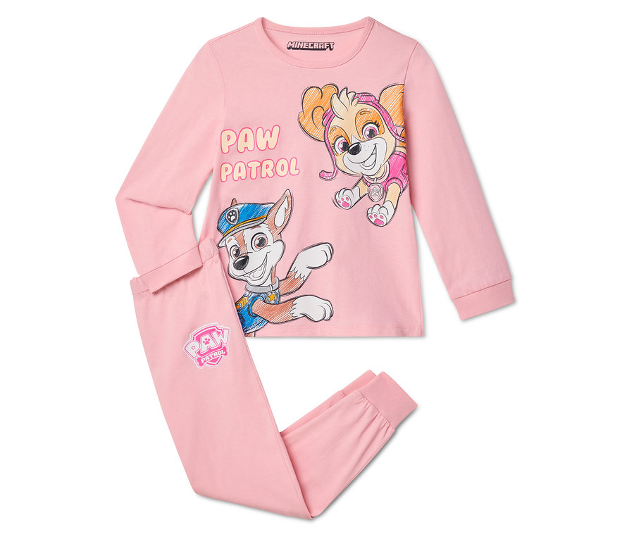 Rosa Paw Patrol Schlafanzug mit Skye und Chase.