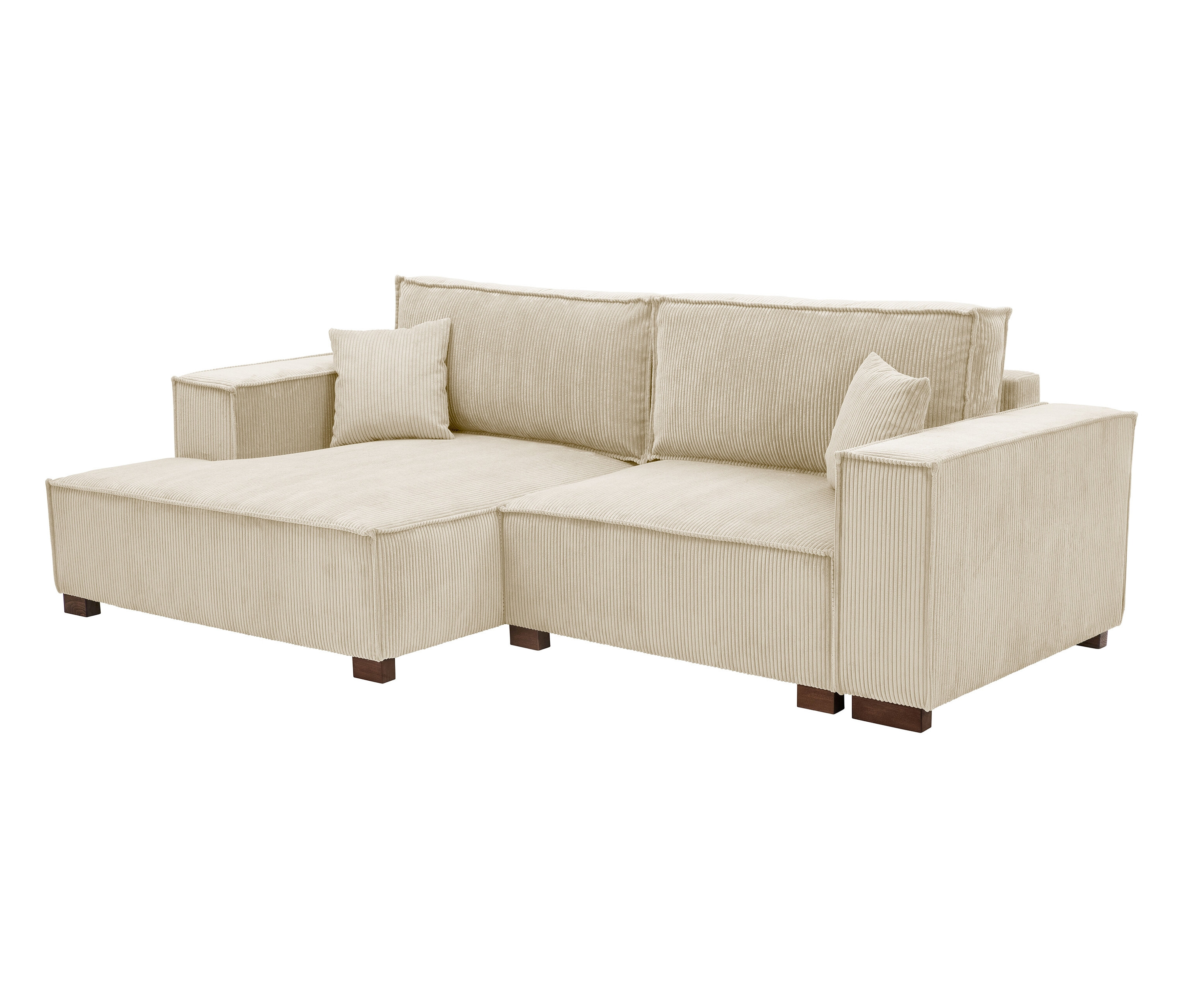Tchibo - Sofa 2-Sitzer mit Auszugsbett rechts - 253x150x87cm - creme - Polyester / Holz / Schaumstoff