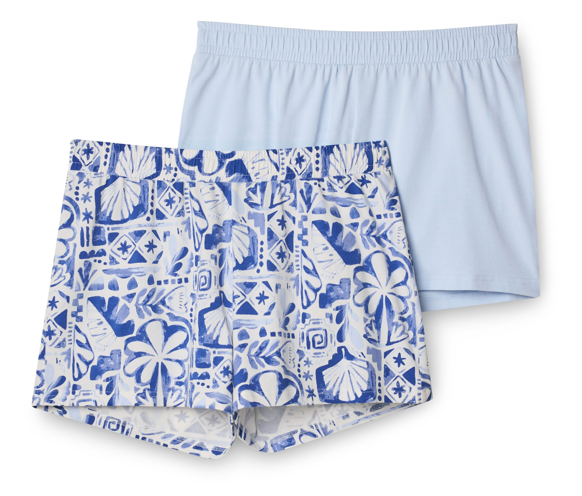 Tchibo - 2 Shorts - Damen - Gr. XL - hellblau/print
