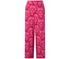 Rote Hose mit hellrosa Muster.