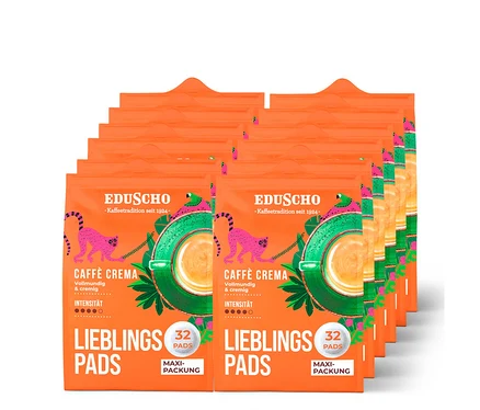 Mehrere Packungen Eduscho Lieblingspads Caffè Crema Kaffeepads.