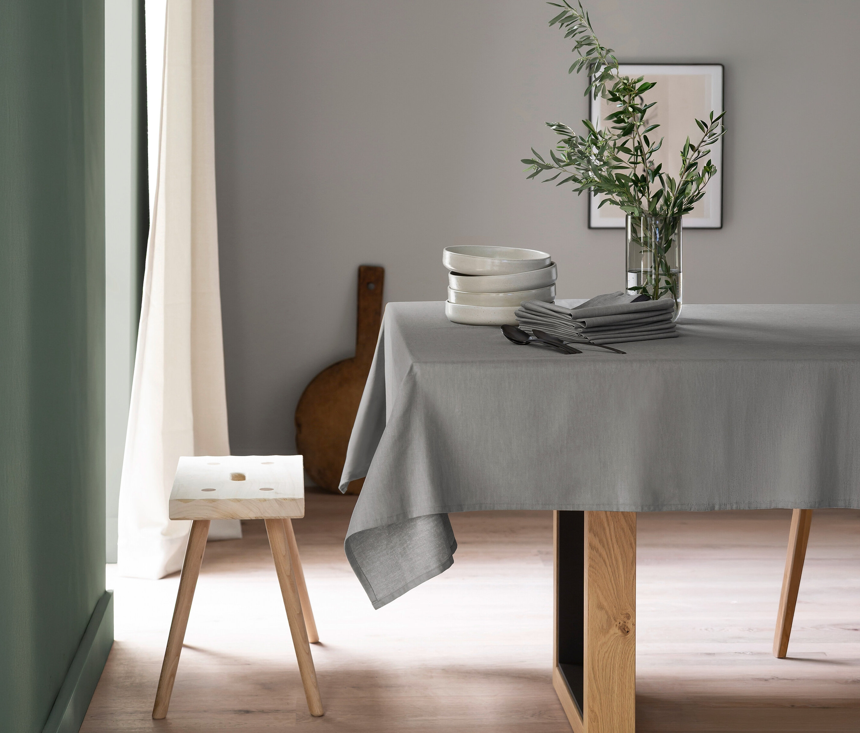 Tchibo - Schöner WOHNEN-Kollektion Tischdecke - grau