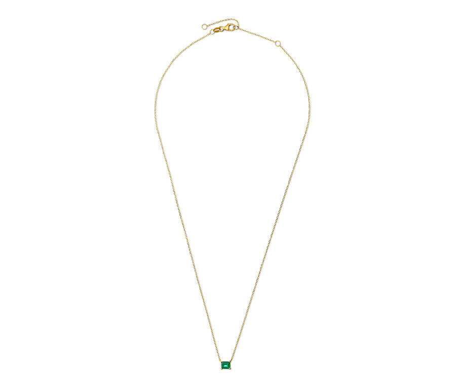 Goldkette mit grünem Zirkonia.