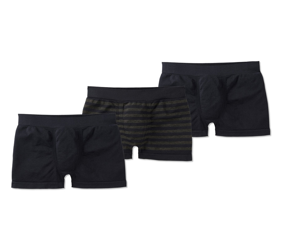 Drei Seamless-Slipboxer in Schwarz und gestreift liegen auf einem weißen Hintergrund.