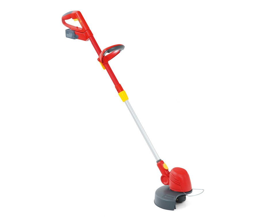 Roter WOLF-Garten Akku-Rasentrimmer LI-ION POWER GTB 815 inklusive einer Ersatzspule.