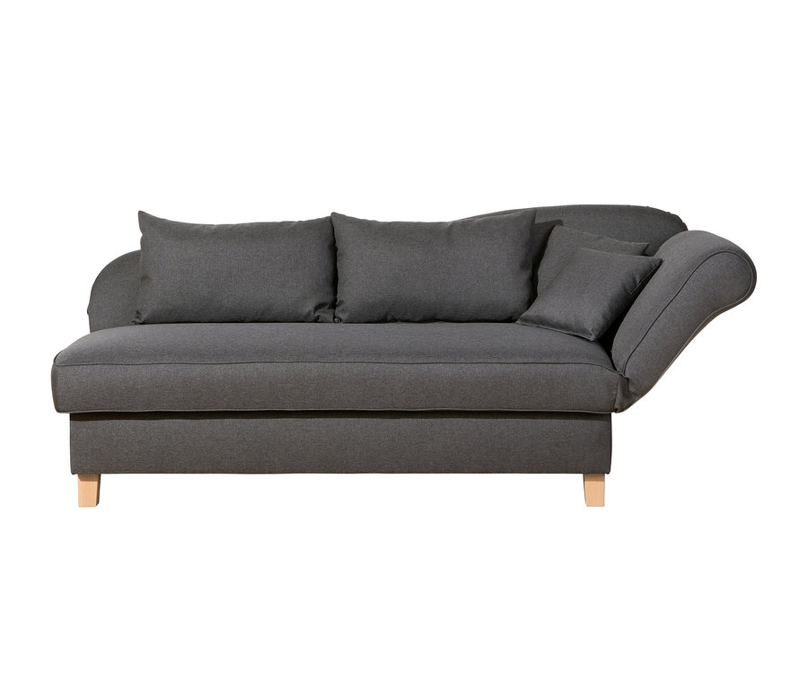 Graue Recamiere »Saturn« mit Stauraum, rechts.