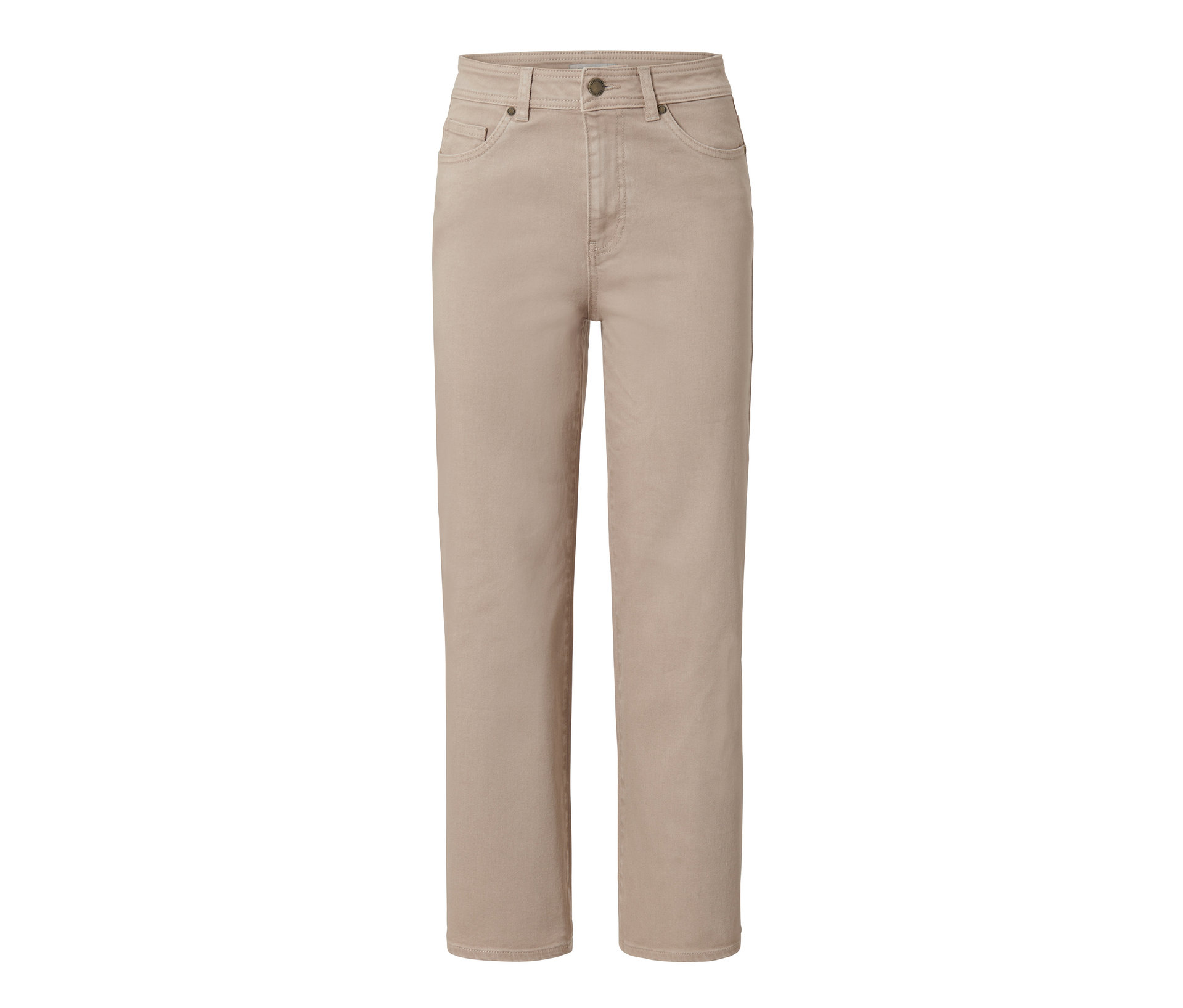 Jeans mit weitem Bein - Damen - Gr. 40 - beige - beige