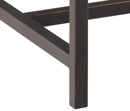 Detailaufnahme des Beins eines Actona Vintage Esstischs.