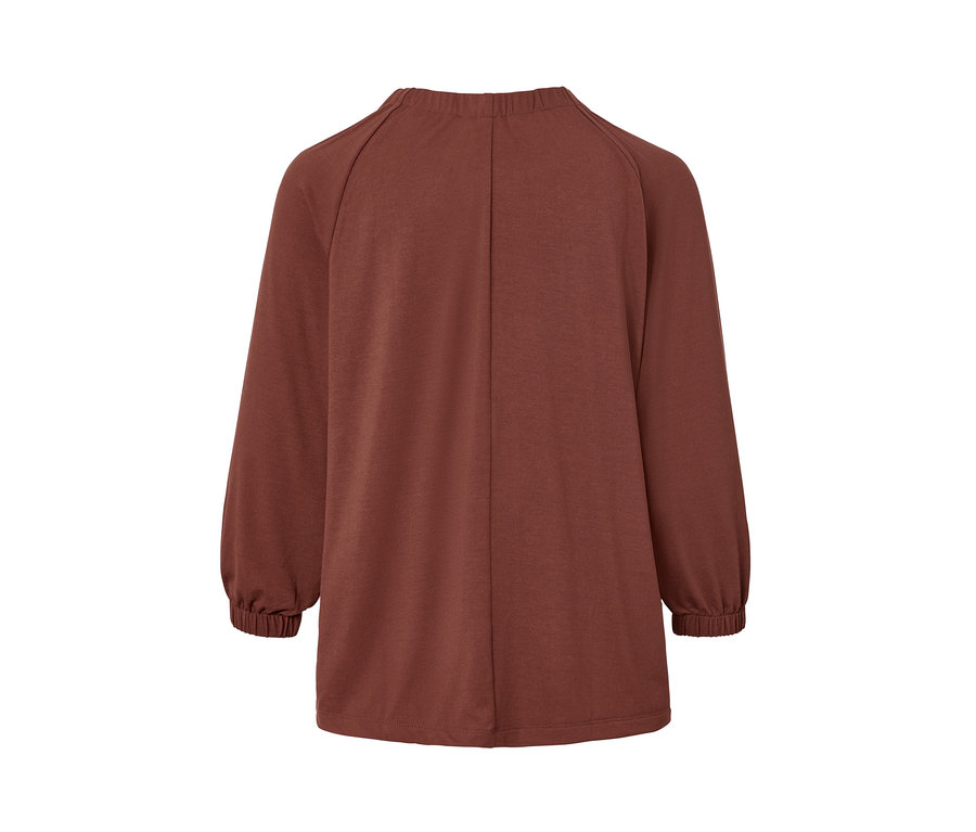 Terrakottafarbenes Shirt mit Raffung.