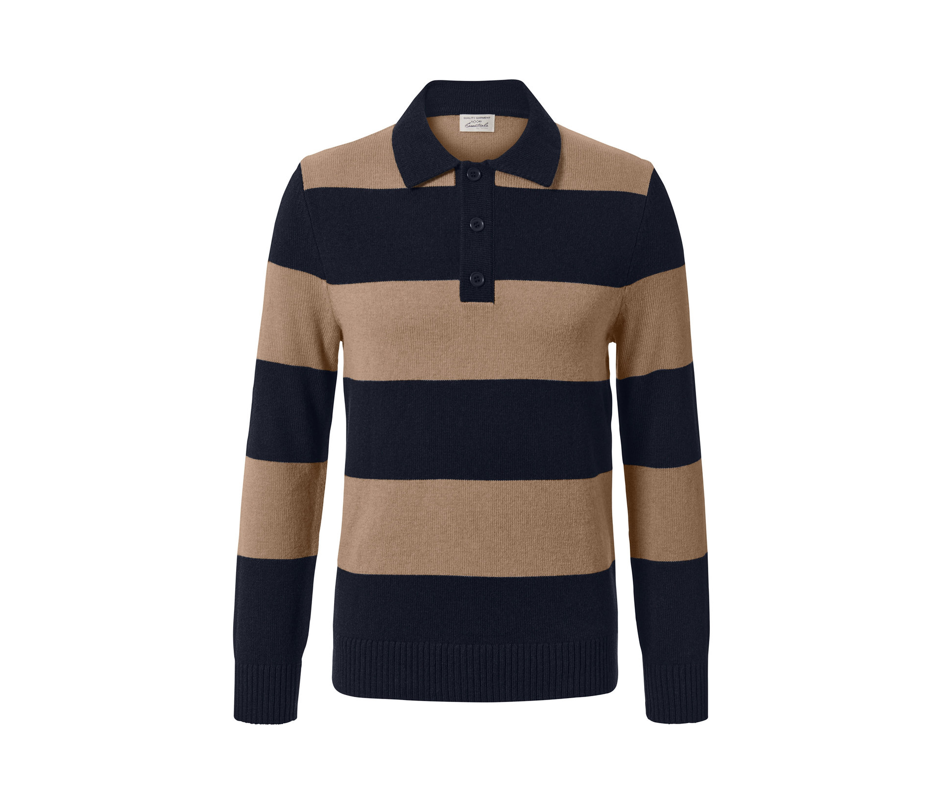 Pullover mit Cashmere-Anteil - Herren - Gr. 5XL - blau/gestreift - blau