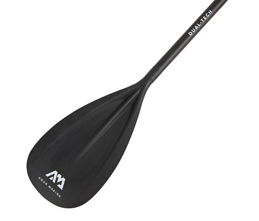 Schwarzes SUP- und Kajak-Paddel »Dual Tech« auf weißem Hintergrund.