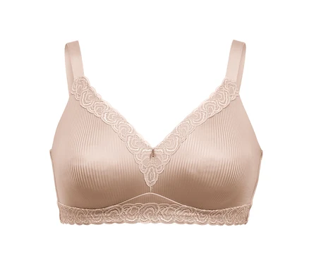 Beiger Soft-BH mit Spitze.