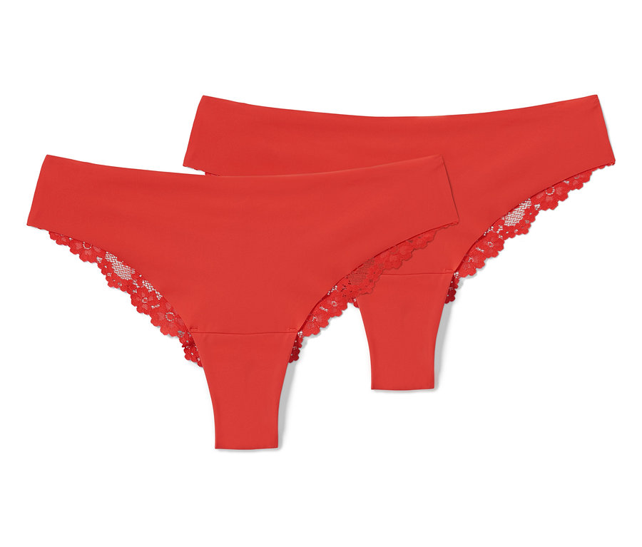 Zwei orangefarbene Magic-Cut-Braziltangas.