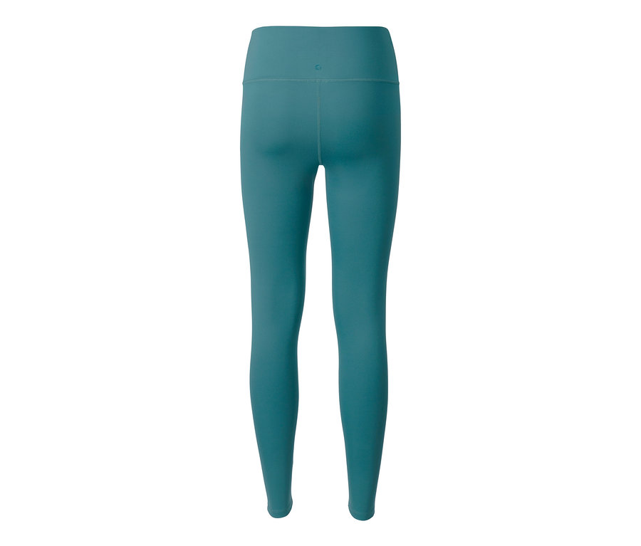 Rückansicht einer grünen, formenden Sporttight.