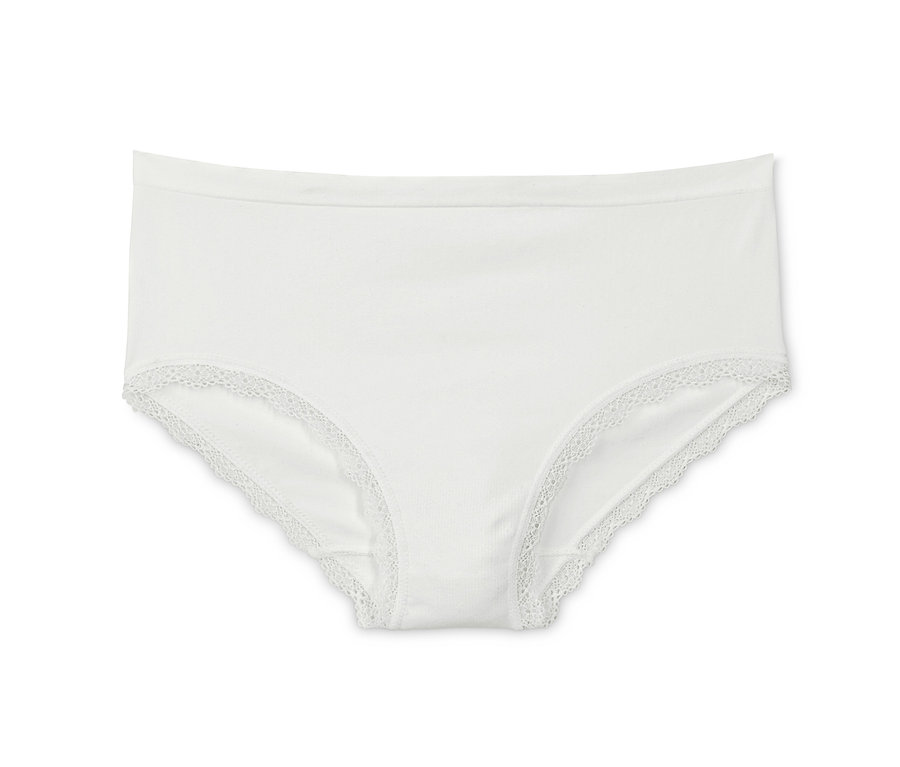 Weisse Seamless-Panty mit Spitze.
