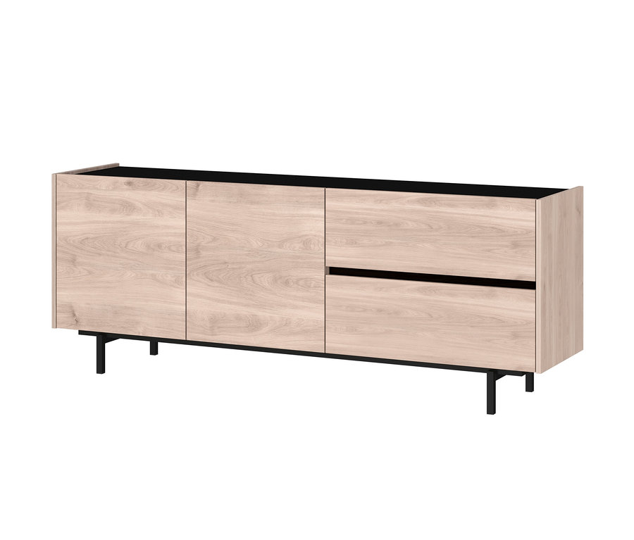 Lowboard »Cantoria« mit drei Türen und einer Schublade.