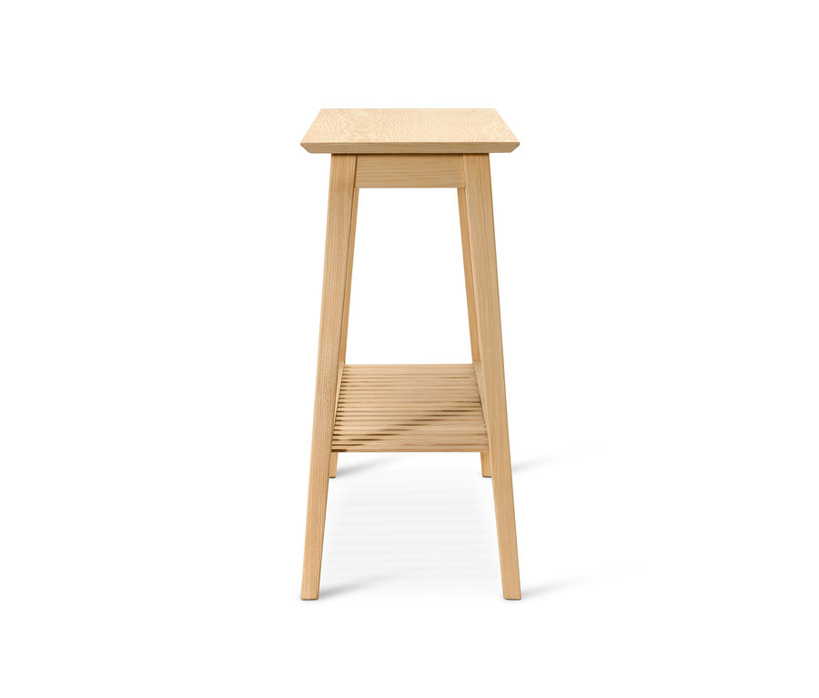 Konsole mit 2 Ablagen aus Eschenholz.