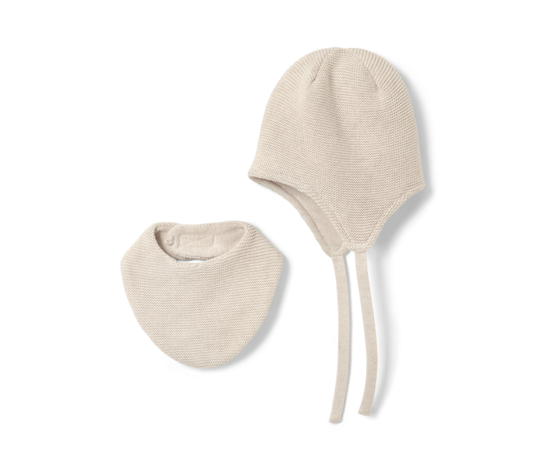 Tchibo - Baby-Strickmütze-und-Strickschal - Kinder - Gr. 45-48 - beige
