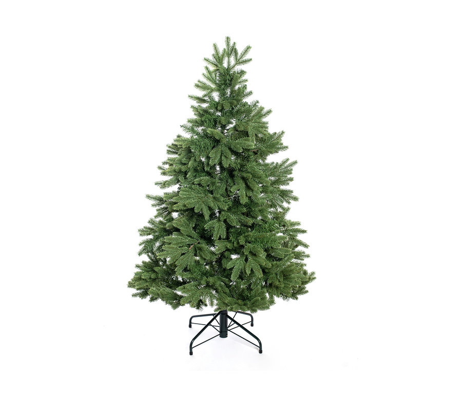 Ein 150 cm hoher, künstlicher Weihnachtsbaum Roswell Kiefer steht vor einem weißen Hintergrund.
