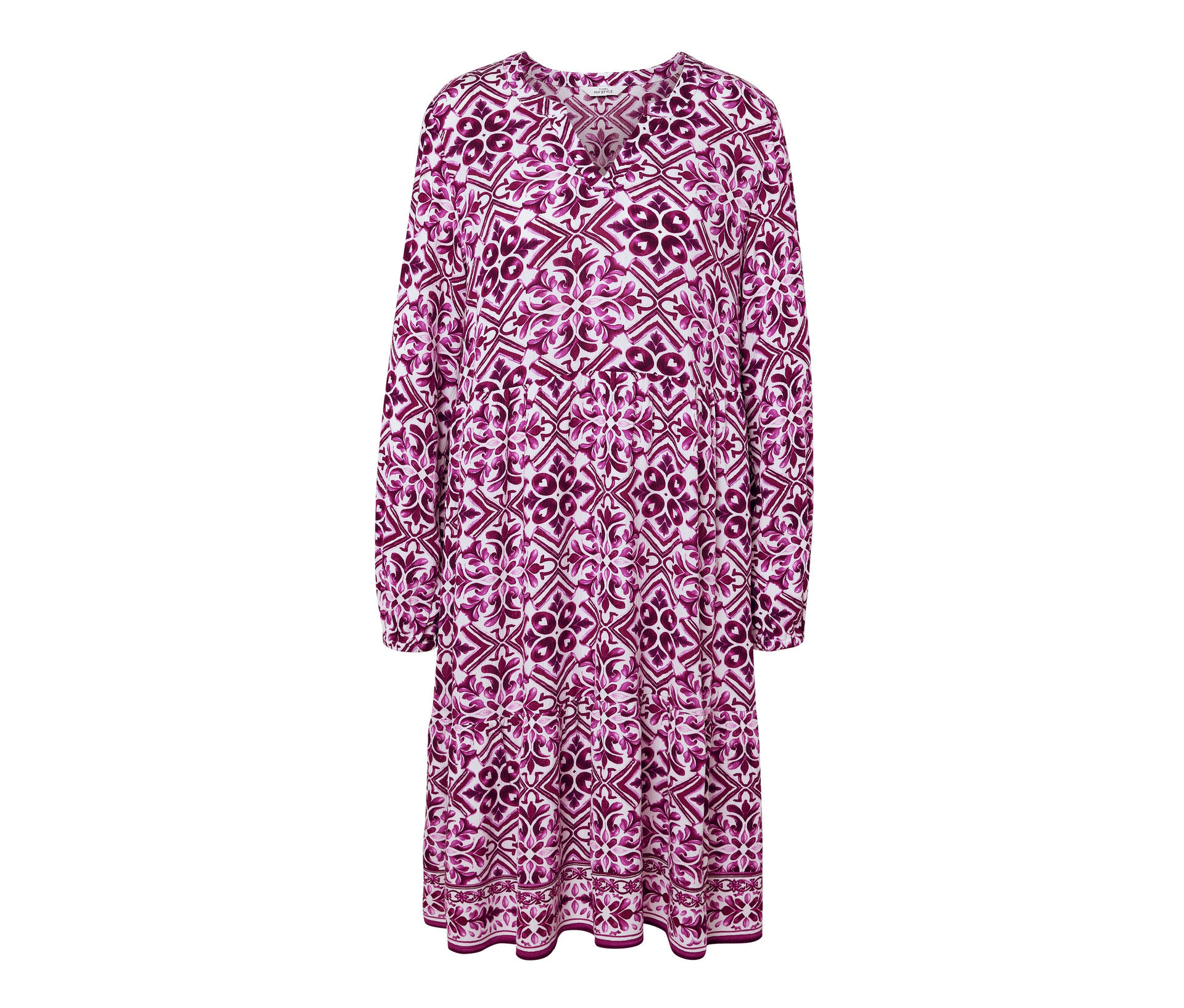 Bedrucktes Webkleid - Damen - Gr. 36 - weiß/print - weiß