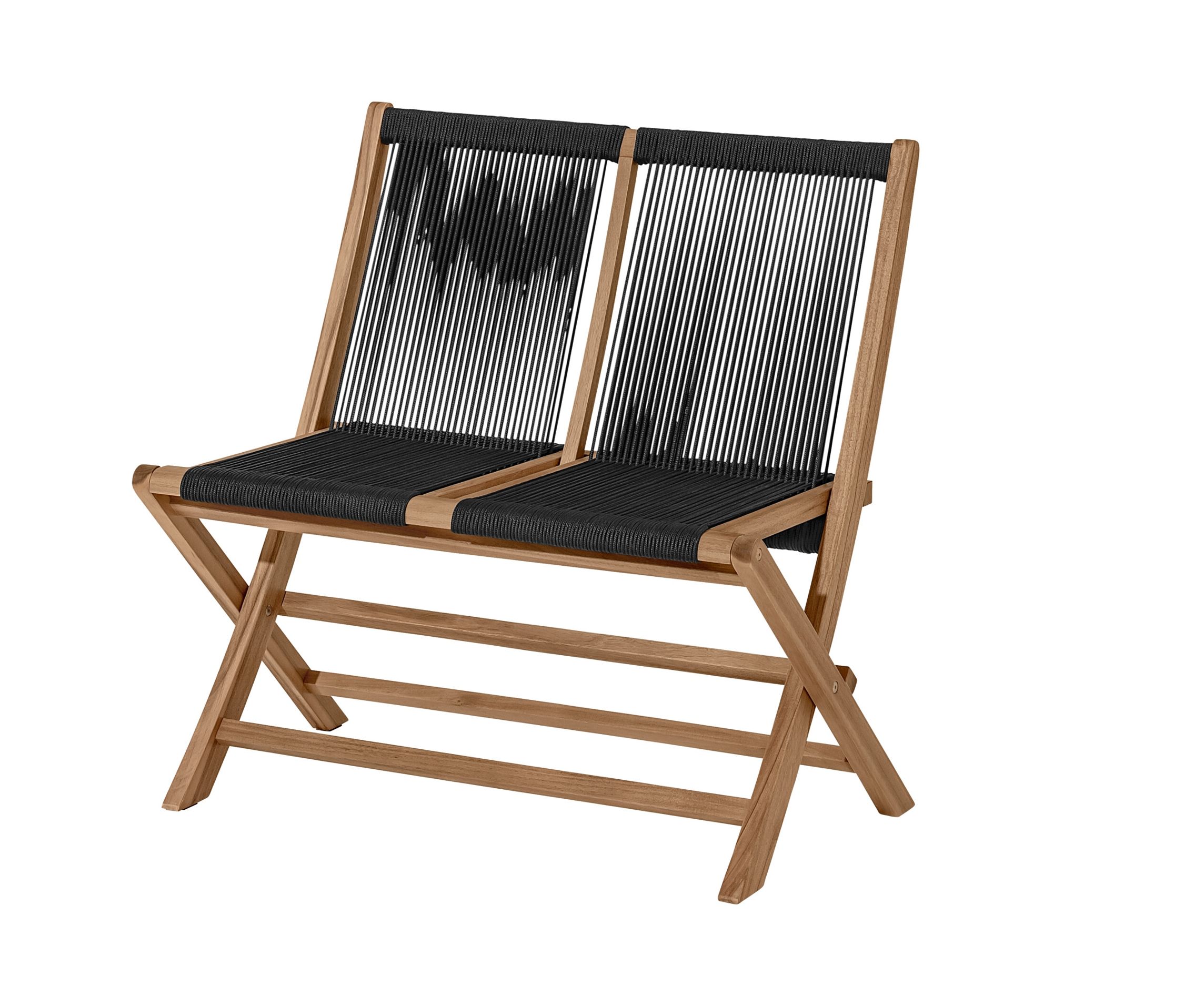 Tchibo - Klappbare Gartenbank mit Textilgeflecht - 90x56x87cm - schwarz - Akazienholz / Stahl / Polypropylen