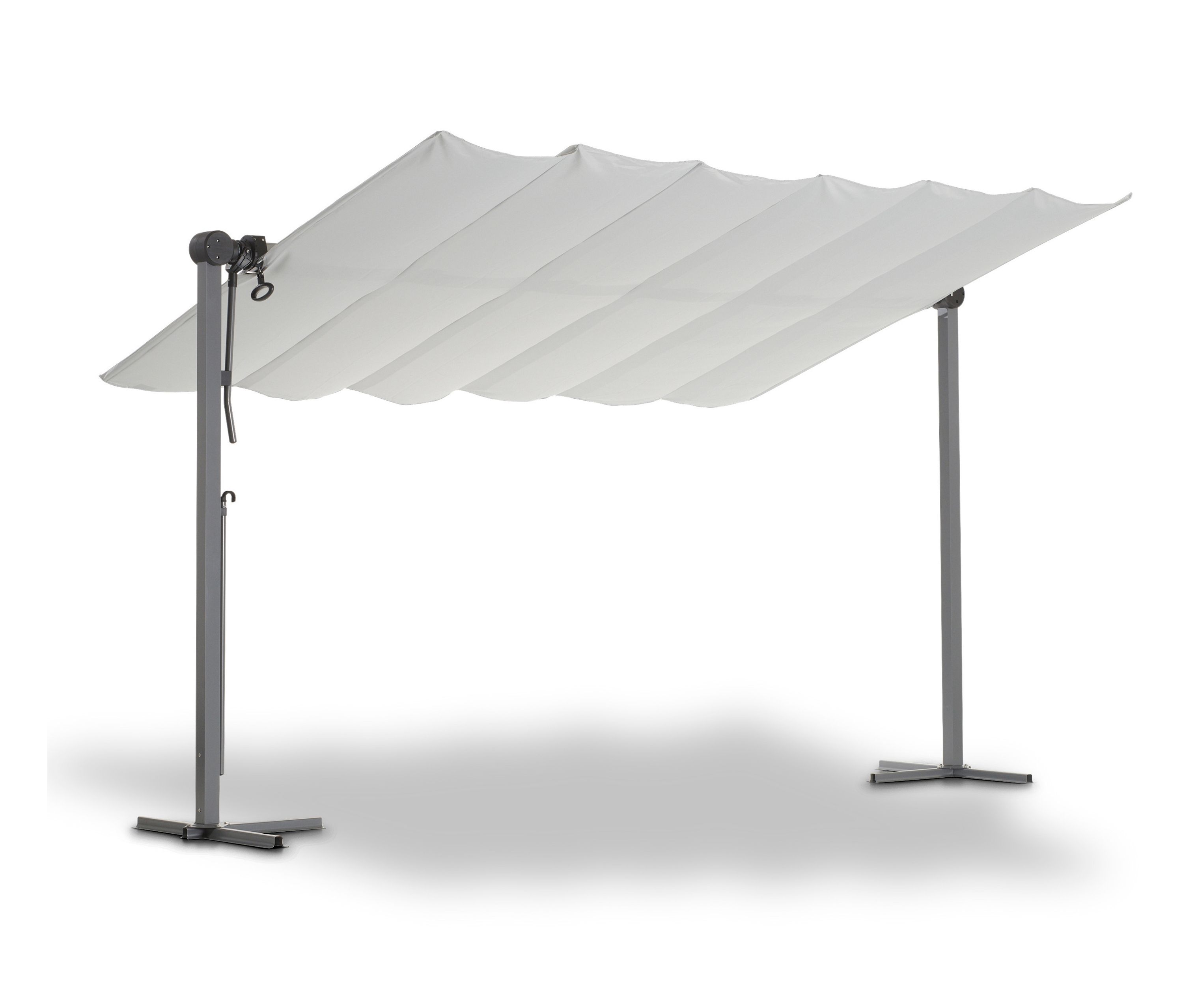 Leco Sonnendach - 400x250x220cm - silber - Polyester / Aluminium / Stahl