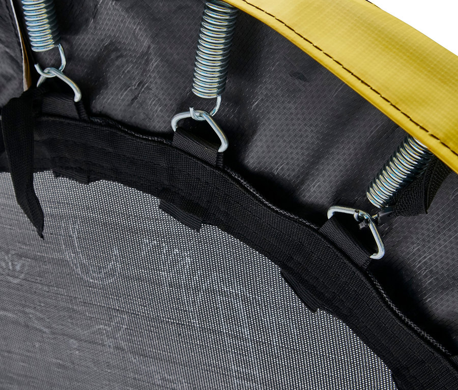 Detailaufnahme eines Plum Kinder-Trampolins »Junior Bouncer« mit Dschungel-Sound.