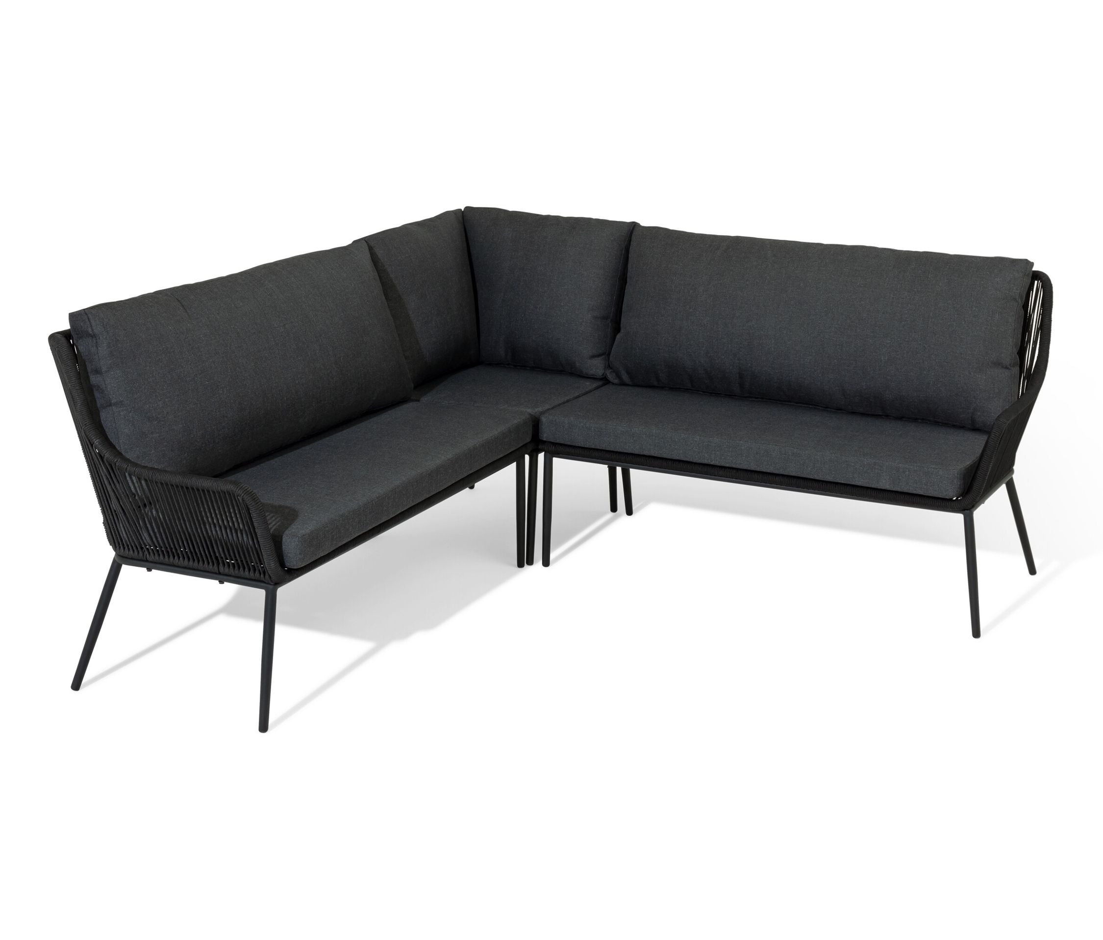 Tchibo - Lounge-Ecke mit Textilgeflecht - 208x57,5x87cm - anthrazit - Stahl / Polypropylen / Polyester