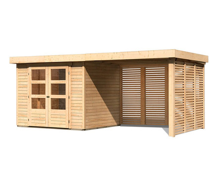 Karibu Gartenhaus mit Holzlager, 19 mm.